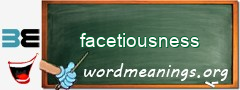 WordMeaning blackboard for facetiousness